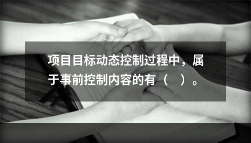 项目目标动态控制过程中，属于事前控制内容的有（　）。