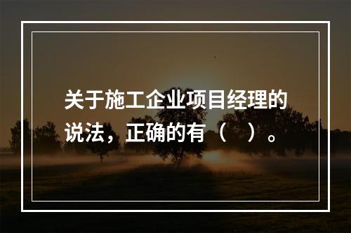 关于施工企业项目经理的说法，正确的有（　）。