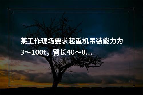 某工作现场要求起重机吊装能力为3～100t，臂长40～80m