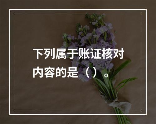 下列属于账证核对内容的是（ ）。