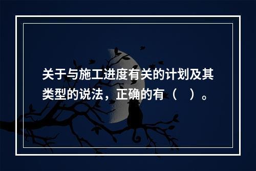 关于与施工进度有关的计划及其类型的说法，正确的有（　）。