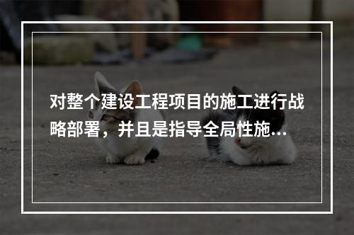 对整个建设工程项目的施工进行战略部署，并且是指导全局性施工的