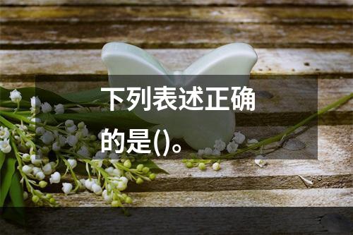 下列表述正确的是()。