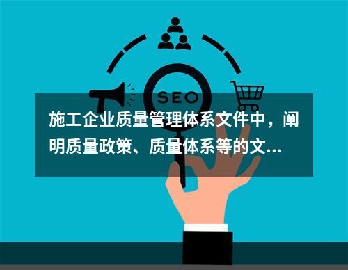 施工企业质量管理体系文件中，阐明质量政策、质量体系等的文件是