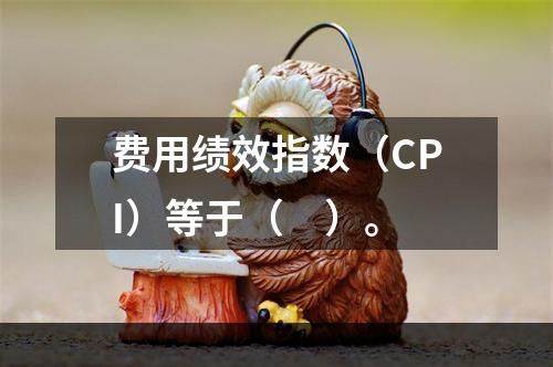 费用绩效指数（CPI）等于（　）。