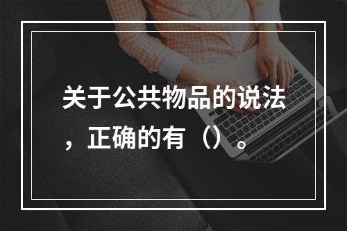 关于公共物品的说法，正确的有（）。