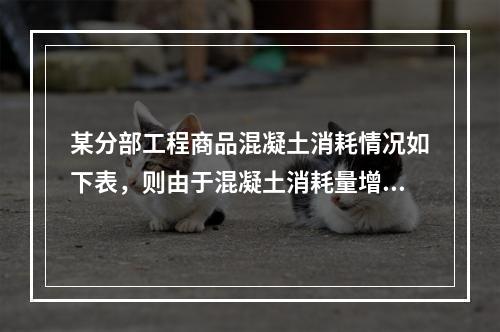 某分部工程商品混凝土消耗情况如下表，则由于混凝土消耗量增加导