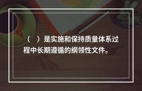 （　）是实施和保持质量体系过程中长期遵循的纲领性文件。