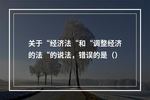 关于“经济法“和“调整经济的法“的说法，错误的是（）