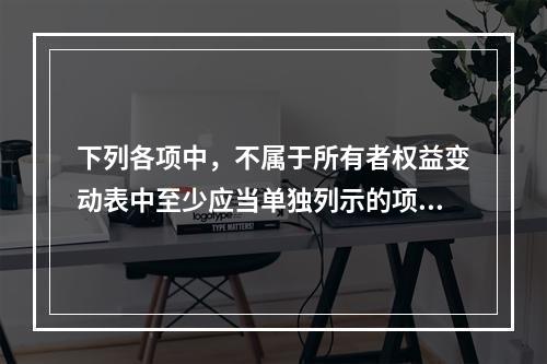 下列各项中，不属于所有者权益变动表中至少应当单独列示的项目是