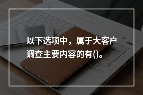 以下选项中，属于大客户调查主要内容的有()。