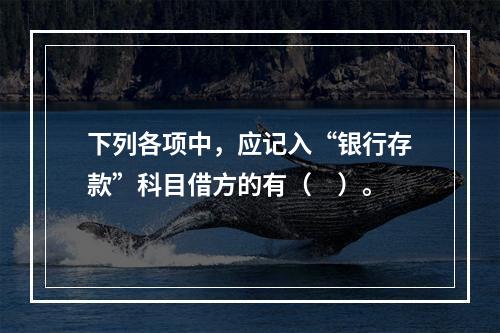 下列各项中，应记入“银行存款”科目借方的有（　）。