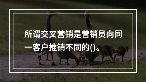 所谓交叉营销是营销员向同一客户推销不同的()。