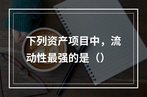 下列资产项目中，流动性最强的是（）