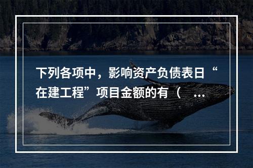 下列各项中，影响资产负债表日“在建工程”项目金额的有（　　）