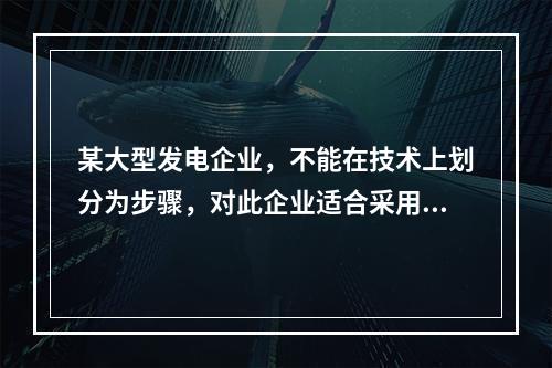 某大型发电企业，不能在技术上划分为步骤，对此企业适合采用的成