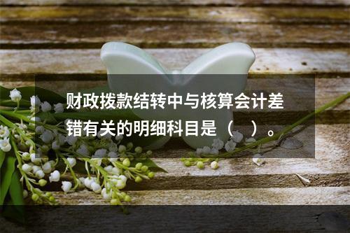 财政拨款结转中与核算会计差错有关的明细科目是（　）。