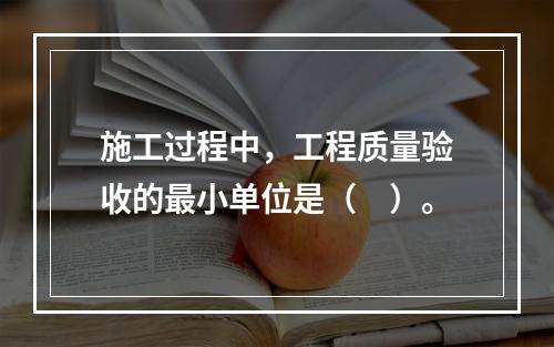 施工过程中，工程质量验收的最小单位是（　）。