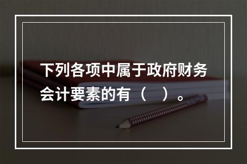 下列各项中属于政府财务会计要素的有（　）。