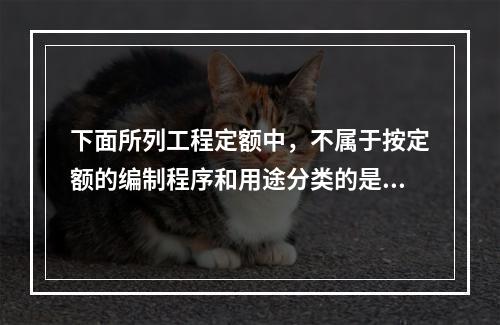 下面所列工程定额中，不属于按定额的编制程序和用途分类的是（　