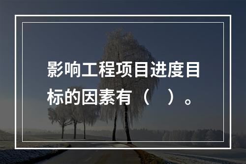 影响工程项目进度目标的因素有（　）。