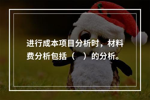 进行成本项目分析时，材料费分析包括（　）的分析。