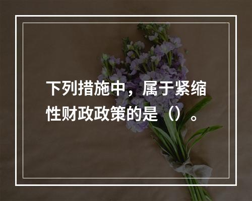 下列措施中，属于紧缩性财政政策的是（）。