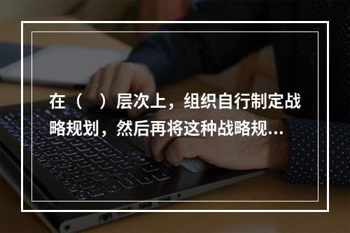 在（　）层次上，组织自行制定战略规划，然后再将这种战略规划