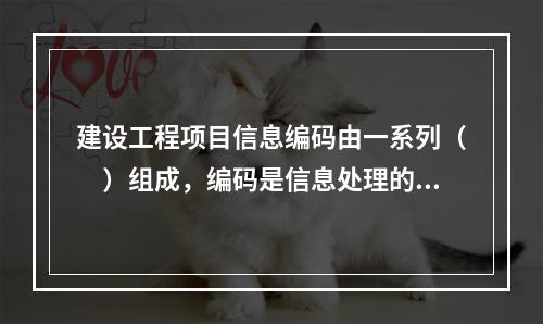 建设工程项目信息编码由一系列（　）组成，编码是信息处理的一项