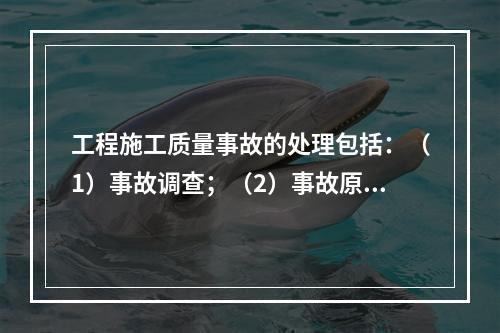 工程施工质量事故的处理包括：（1）事故调查；（2）事故原因分