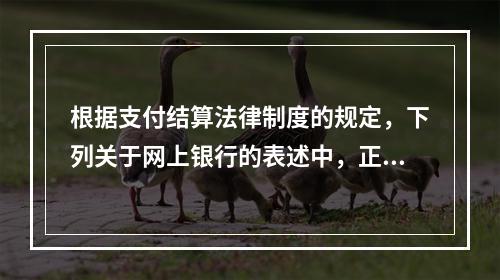 根据支付结算法律制度的规定，下列关于网上银行的表述中，正确的