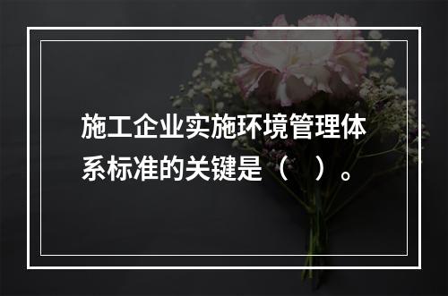 施工企业实施环境管理体系标准的关键是（　）。