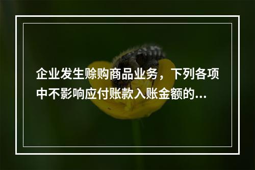 企业发生赊购商品业务，下列各项中不影响应付账款入账金额的是（