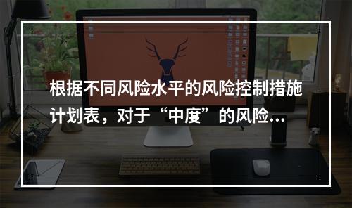 根据不同风险水平的风险控制措施计划表，对于“中度”的风险，宜