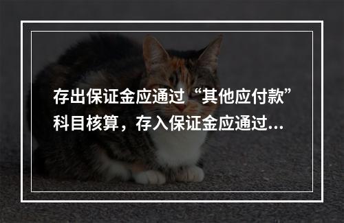 存出保证金应通过“其他应付款”科目核算，存入保证金应通过“其