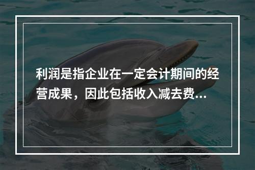 利润是指企业在一定会计期间的经营成果，因此包括收入减去费用后