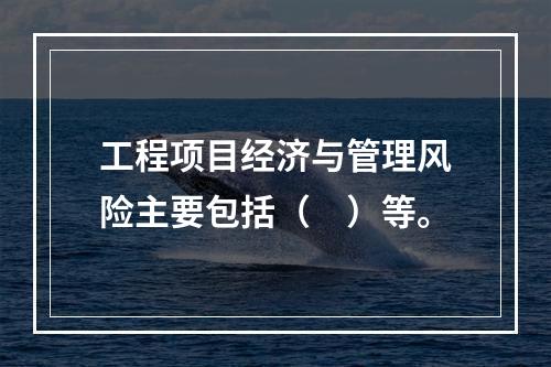 工程项目经济与管理风险主要包括（　）等。