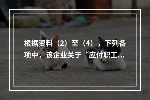 根据资料（2）至（4），下列各项中，该企业关于“应付职工薪酬