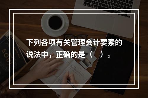 下列各项有关管理会计要素的说法中，正确的是（　）。