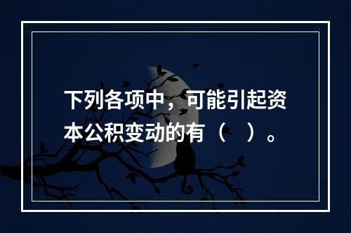 下列各项中，可能引起资本公积变动的有（　）。