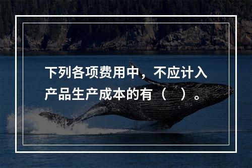 下列各项费用中，不应计入产品生产成本的有（　）。