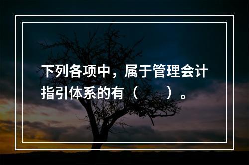 下列各项中，属于管理会计指引体系的有（　　）。