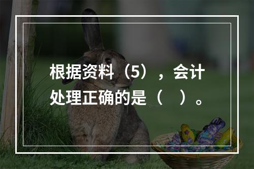 根据资料（5），会计处理正确的是（　）。