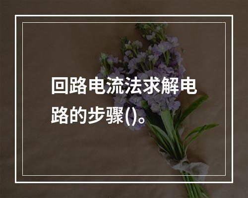 回路电流法求解电路的步骤()。