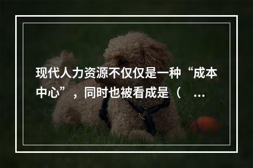 现代人力资源不仅仅是一种“成本中心”，同时也被看成是（　）