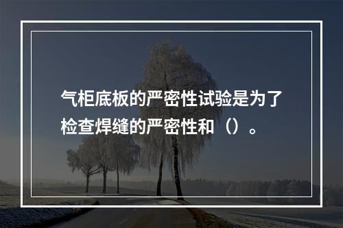 气柜底板的严密性试验是为了检查焊缝的严密性和（）。