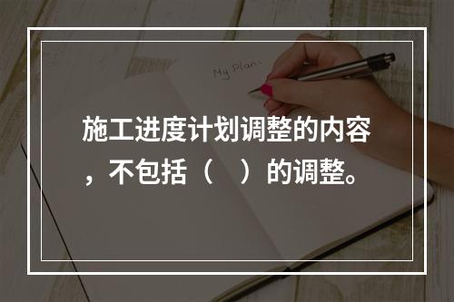 施工进度计划调整的内容，不包括（　）的调整。