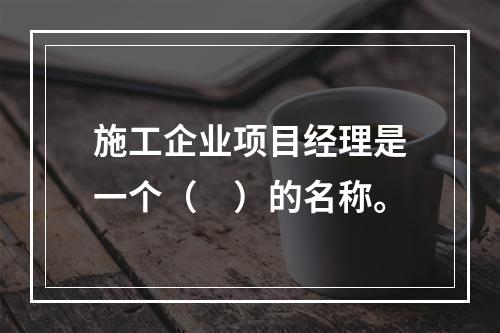 施工企业项目经理是一个（　）的名称。