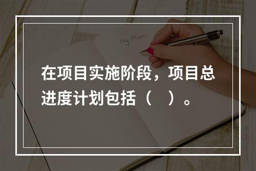 在项目实施阶段，项目总进度计划包括（　）。