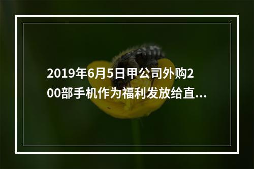 2019年6月5日甲公司外购200部手机作为福利发放给直接从